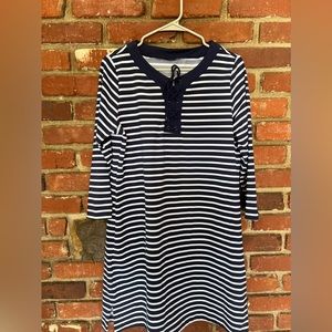 Lands End women's  Nautical striped Navy/white Swim Cover Up Dress Size M 10-12‎